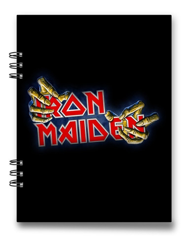 Cuaderno Rock Iron Maiden 15x20 Cms 100 Hojas A Cuadros