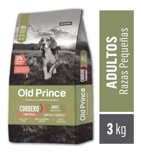 Old Prince Novel Adulto Raza Pequeña Cordero X 3 Kg Kangoo 