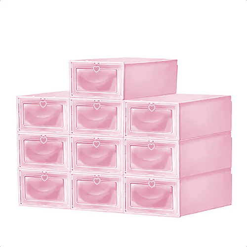 Set De 10 Zapateras Cajas Organizadoras De Zapatos Apilables