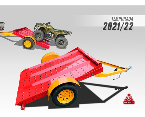 Imagen 10 de 15 de Trailer Batan De1 Eje Para Cuatriciclos Y Motos Roland H900