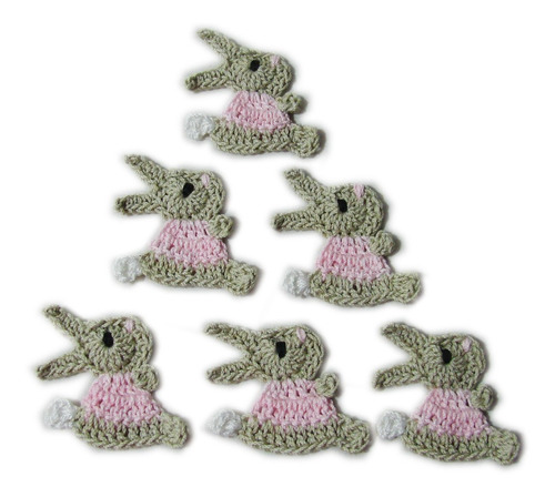 Conejitos Tejidos Crochet Apliques Souvenir Pack X 20