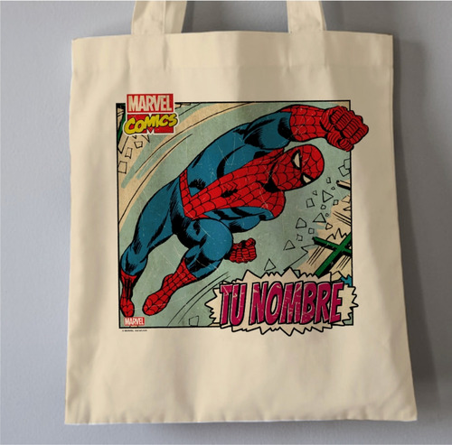 Bolso Tote De Spiderman Para Dama. Tote Bag Personalizado 