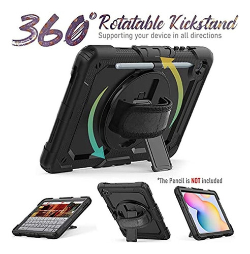 Funda protectora de pantalla antiimpacto para Galaxy Tab S6 Lite, color azul claro