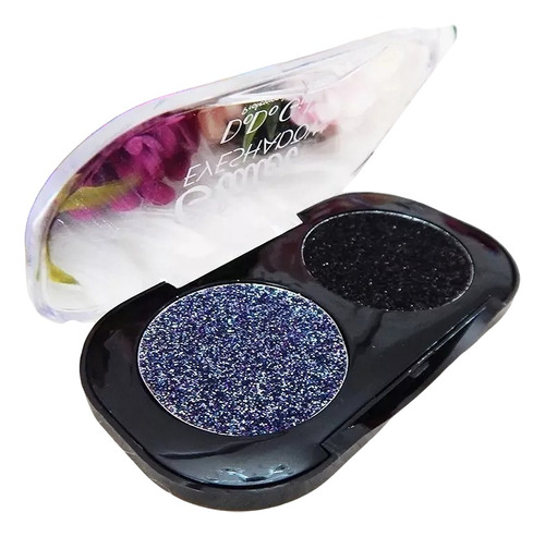 Dodo Girl Sombra Iluminadora Glitter Plateado Y Negro Maquil