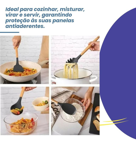 Juego De 12 Utensilios De Cocina De Silicona Con Mango De