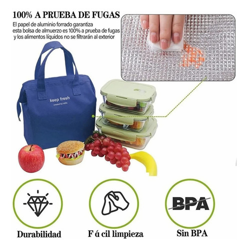 Lonchera Térmica, Lonchera Portátil Doble Asa, Impermeable