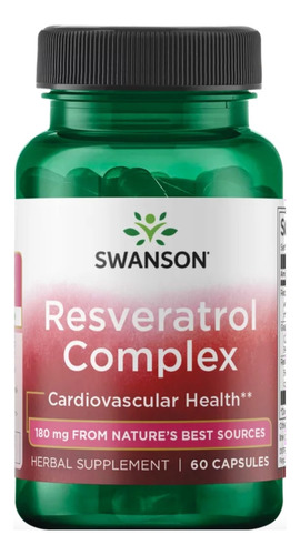 Resveratrol Complex 180mg X 60caps - Unidad a $2083