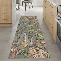 Comprar Tapete Passadeira De Cozinha 300x60 Antiderrapante Desenho Do Tecido Especiarias