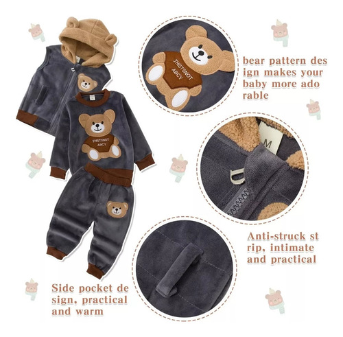 Conjunto De Sudadera Infantil Para Bebés Y Niñas, Ropa Fría