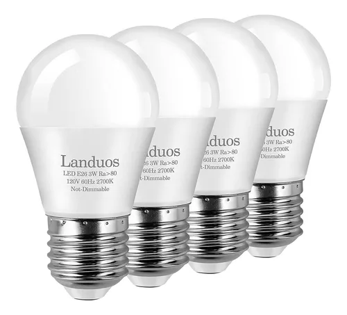 Sphoon Bombillas LED regulables de 3 W equivalentes a 25 W, luz diurna 5000  K, base media E26, esmerilada, 300 lúmenes, CRI 90+, bombillas Edison G40