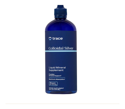 Trace Minerals plata coloidal 473ml 30 ppm x porción sin sabor