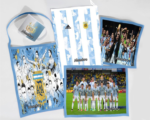 Set De Jardín Personalizado Selección Argentina C/ Bolsita