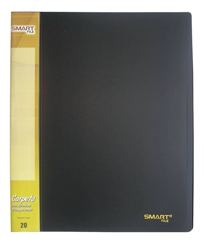 Carpeta De Plástico Negro Con 20 Micas T/carta Smart File