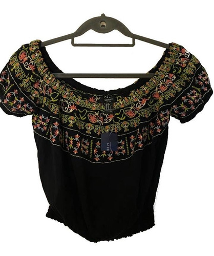 Blusa Pupera Negra Importada Escote Extensible Forever 21 