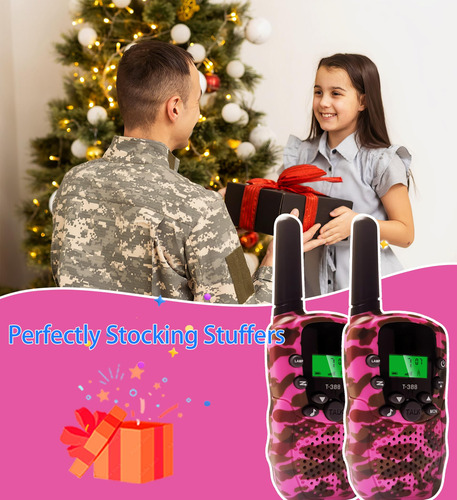 Walkie Talkies 2 Radios Rosa Camu Regalo Navidad 94