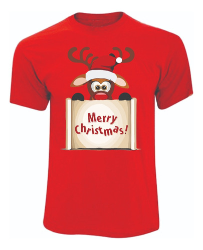 Camisetas Navidad Reno Merry Christmas Tierno M1