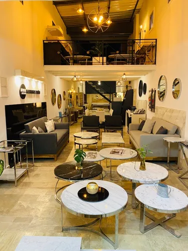 Mesa Arrime Marbella Ø50 Mármol Negro Marquina Hierro. Sale