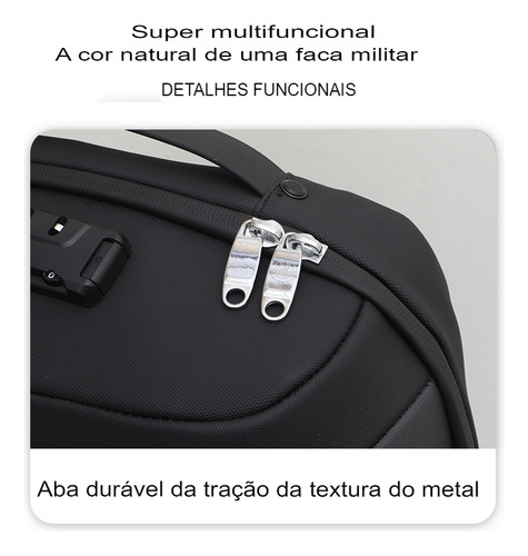 Mochila Urbana Biaowang Executiva Escolar Viagem Impermeável 4602 Cor Preto Com Cinza