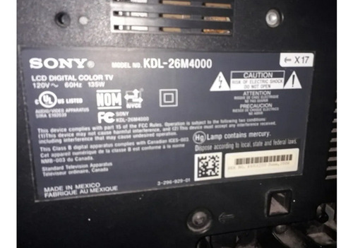 Imagen 5 de 7 de Televisor Lcd Sony Bravia Tv 26 Pulgadas Kdl-26m4000 #95