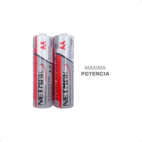 Pilas Aa Recargables Larga Vida Util 2a Compatibilidad Power