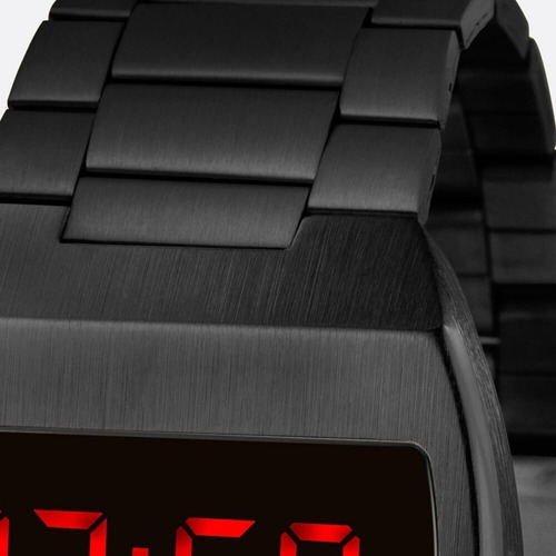 Relógio Lince Masculino Preto Quadrado Led Mdn4620l Vxpx