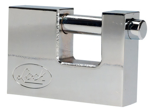 Candado De Acero Para Cortina 80 Mm, Satinado, Llave Tetra Color Gris