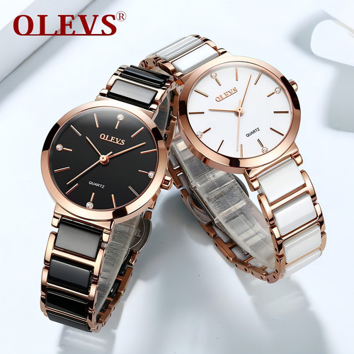 Relógio Feminino De Quartzo Com Pulseira De Cerâmica