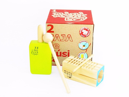 Kit Instrumentos Musicales Percusion Raspador Y Caja China