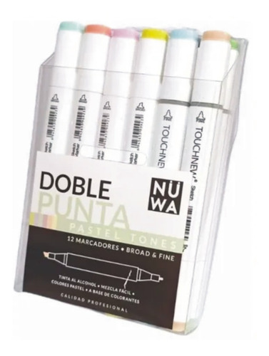 Imagen 1 de 4 de Marcadores Doble Punta Touch New De Nuwa X 12 U Color Pastel