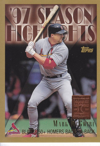 1998 Topps Minted In Cooperstown Mark Mcgwire Cards