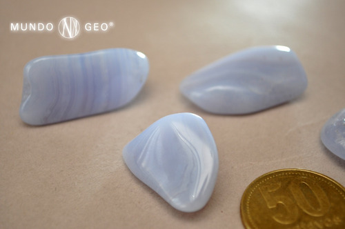 Imagen 2 de 2 de Piedra Ágata Encaje Azul O Celeste Nro. 2