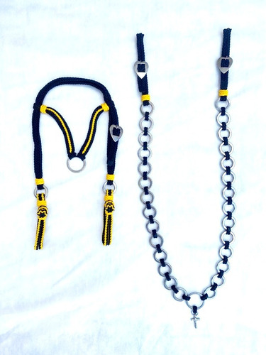 Conjunto De Traia Completa De Cordinha Trançada Preta