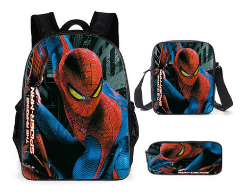 3 Unids/set De Mochilas Escolares De Spiderman Para Niños Y