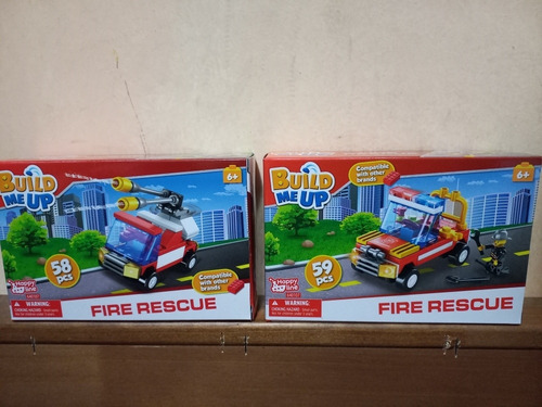 Pack 2 Autos Bloques Armables Fire Rescue - Build Me Up