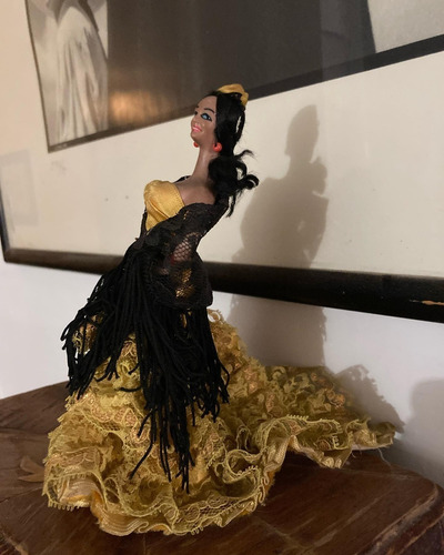Muñeca Antigua De Los Años 60s Vestido Flamenco