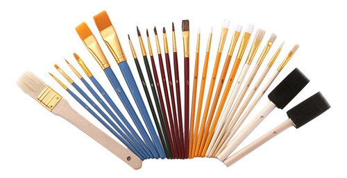 Set De 25 Piezas Pinceles Pintura Al Acuarela Acrílica