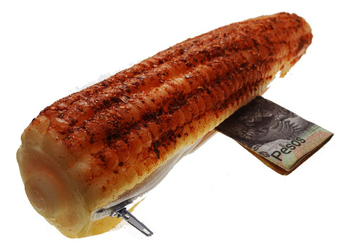 Monedero Elote 19cm Zilveren Man Silicona Con Cierre Spicy Corn Coin Purse Cartera