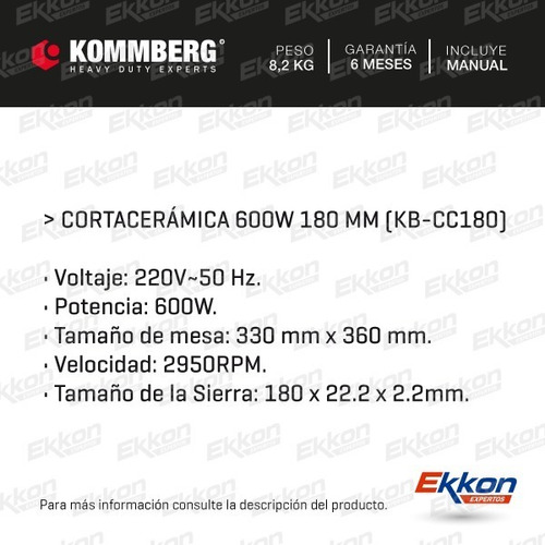 Cortadora Ceramica De Banco Electrica 600w 180mm Escuadra