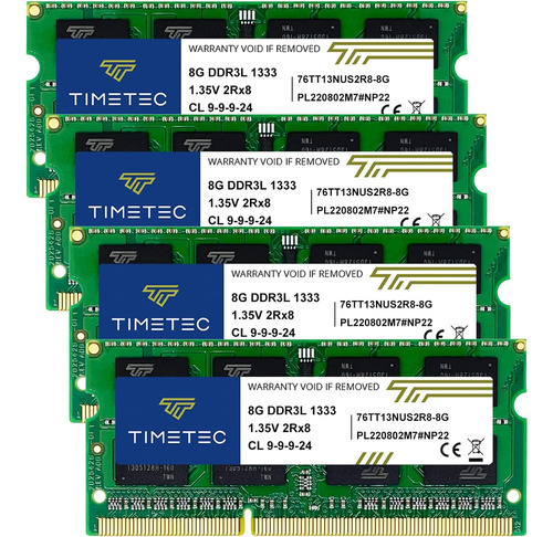 Kit De Memorias Ram Timetec, 4 X 8 Gb (32gb), Ddr3 1333mhz