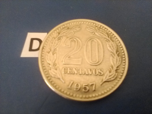 Monedas De Argentina De 20 Centavos Del Año De 1957