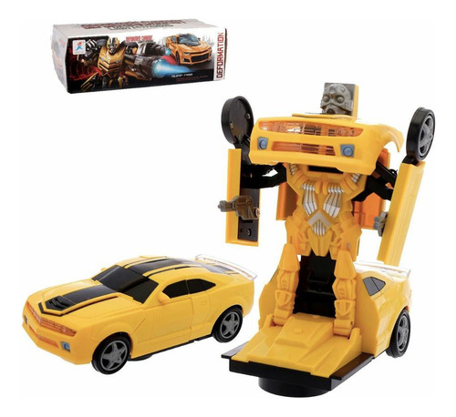 Carrinho Transformers Brinquedo Vira Robô Musical Som