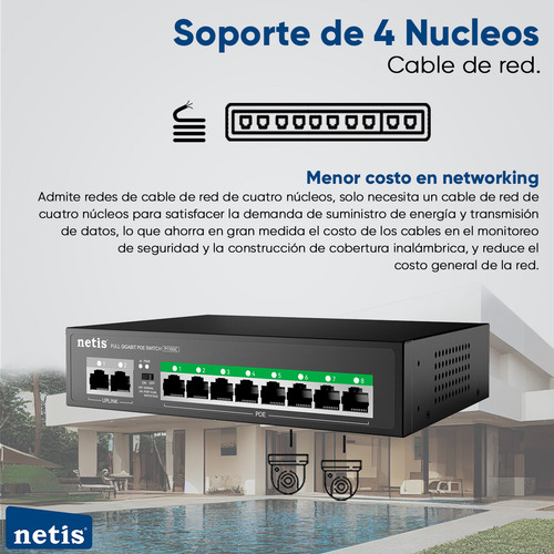 Netis Switch Poe P110gc 8 Puertos Poe+ 2 Puertos /1000 Mbps