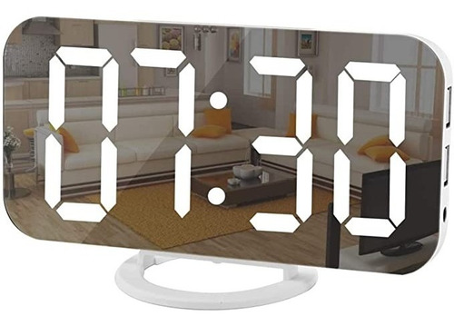 Reloj Despertador Electrónico Digital Espejo Led Usb