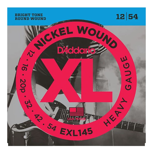 Cuerda D'addario Xl Nickel Wound Guitarra Eléctrica Exl145