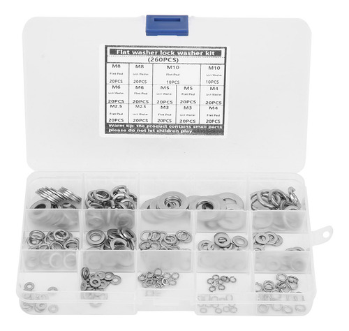 Juego De Arandelas Washer Spring, 260 Piezas, De Acero Inoxi