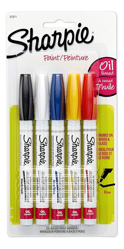 Marcadores De Pintura Sharpie, Conjunto De 5 Cores Fine Poin