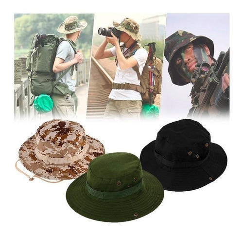 Sombrero Boonie Militar Camping Pavas Unisex Colores Varios 