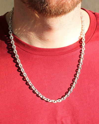 Imagen 3 de 7 de Cadena Plata925 Roló Maciza Hombre 6mm X 60cm