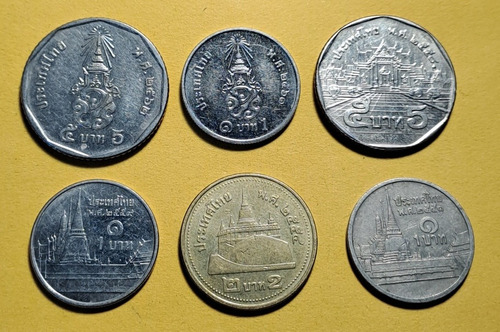 Tailandia Lote X 6 Monedas 2 Nuevo Diseño. Usadas !!!