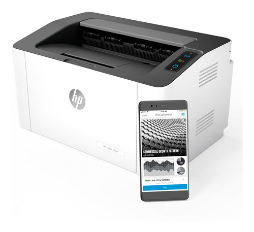 Impresora simple función HP Laser 107w con wifi gris y negra 220V - 240V 4ZB78A
